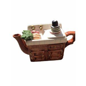 Small Kitchen Sink Shaped Decorative Teapot Carrots Radishes
